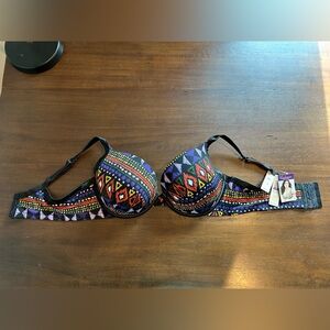 NWT Lane Bryant Cacique Super Boost Plunge Bra - Aztec Print